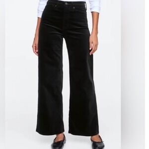 Gap High Rise Wide Leg velvet Pants Black Size 12/31R New With Tags e3